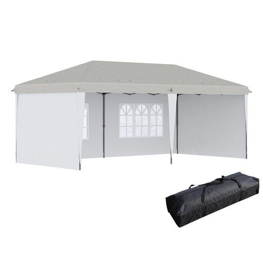 Outsunny 10' X 20' Pop Up Canopy Tent With 4 Sidewalls, Heavy Duty Tents For Parties, Outdoor Instan