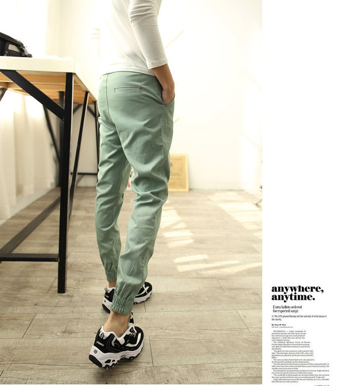 In the spring of new men's Korean slim slim casual pants feet feet Haren pants pants men's feet