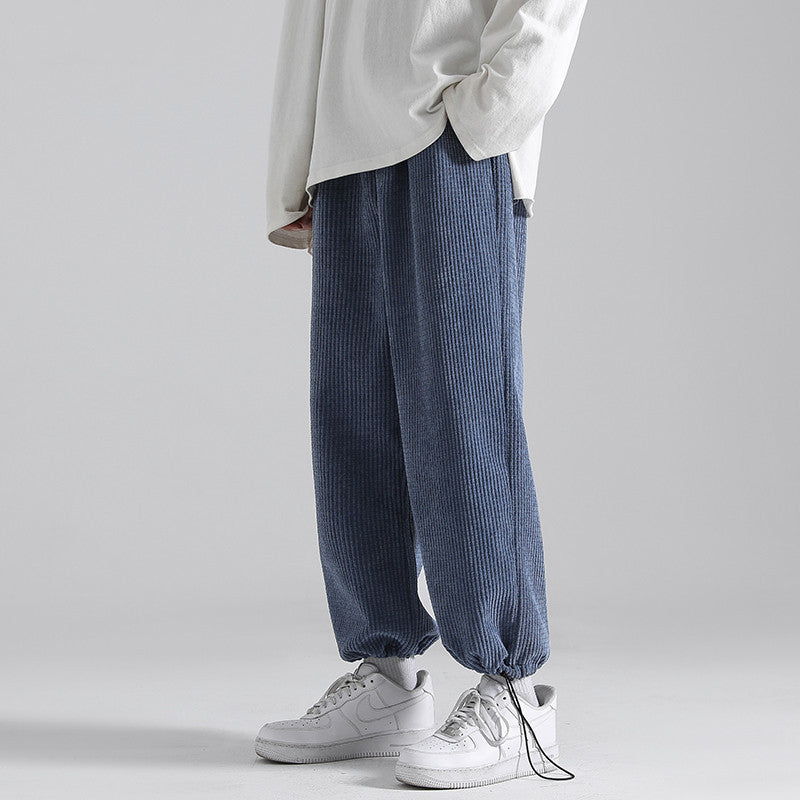 Drawstring Trousers Wide-Leg Straight-Leg Sports Sweatpants