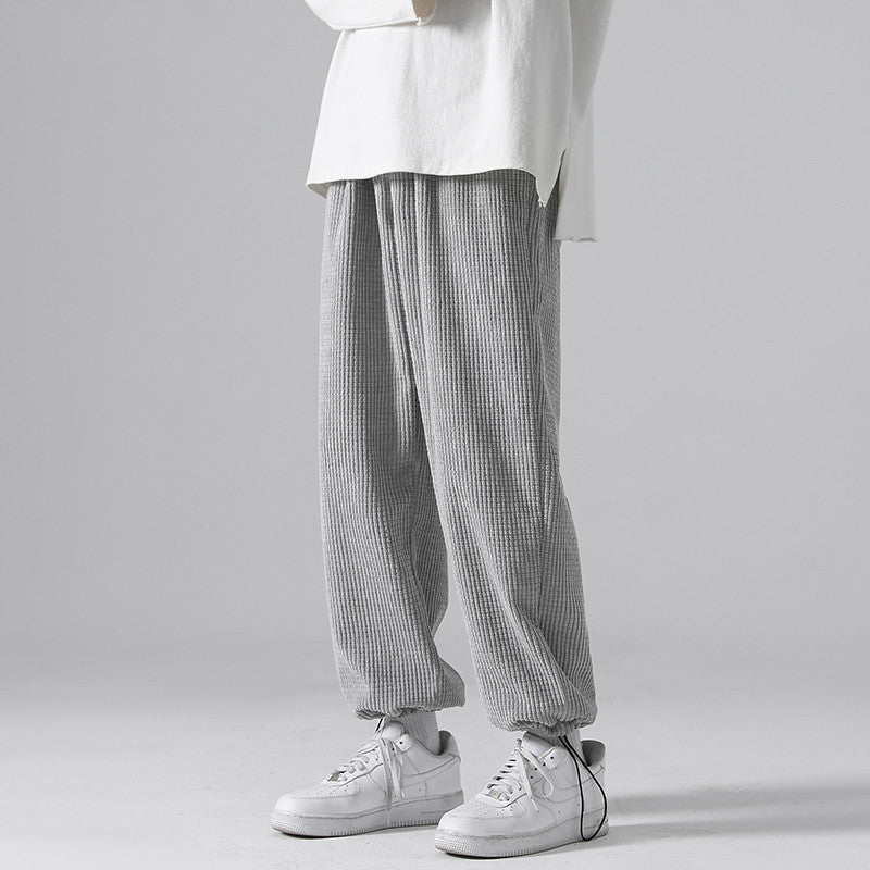 Drawstring Trousers Wide-Leg Straight-Leg Sports Sweatpants