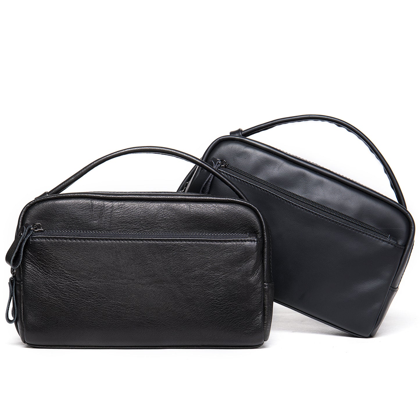 Leather Business Handbag Super Soft Large Capacity Wash Bag