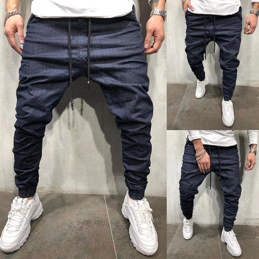 Pure Color Men's Casual Sports Pants Drawstring Pants - Shuift.com