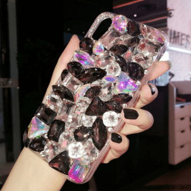 Compatible with Apple, Luxury Crystal Gem Rhinestone Cases For iphone 11 12 Pro X XS MAX XR Soft Edge Clear Phone Cover For iphone 5S 6S 7 8 PLUS Capa - Shuift.com