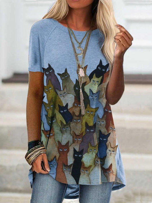 Fashion Women's Short-sleeved Digital Printing T-shirt - Shuift.com