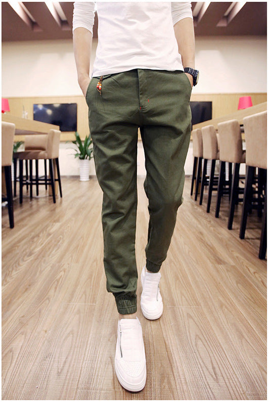 In the spring of new men's Korean slim slim casual pants feet feet Haren pants pants men's feet