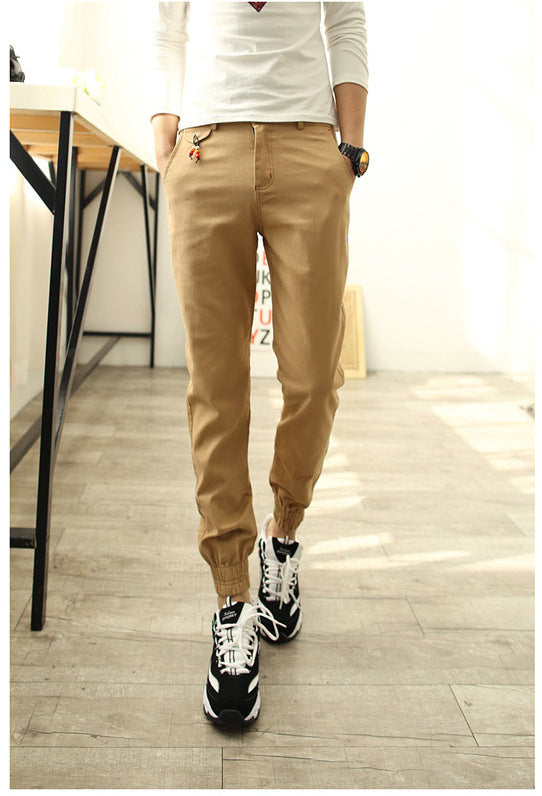 In the spring of new men's Korean slim slim casual pants feet feet Haren pants pants men's feet