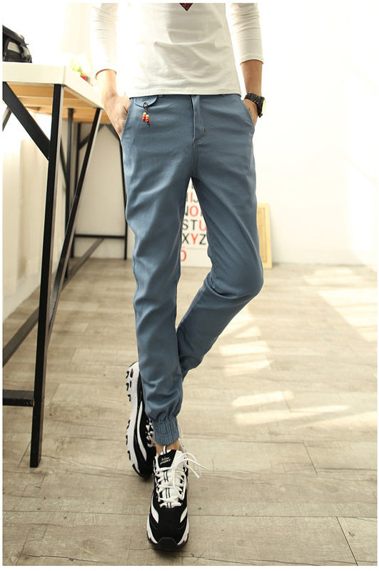 In the spring of new men's Korean slim slim casual pants feet feet Haren pants pants men's feet