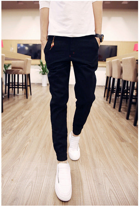 In the spring of new men's Korean slim slim casual pants feet feet Haren pants pants men's feet