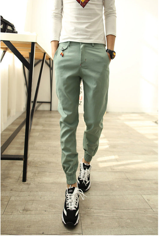 In the spring of new men's Korean slim slim casual pants feet feet Haren pants pants men's feet