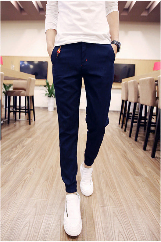 In the spring of new men's Korean slim slim casual pants feet feet Haren pants pants men's feet