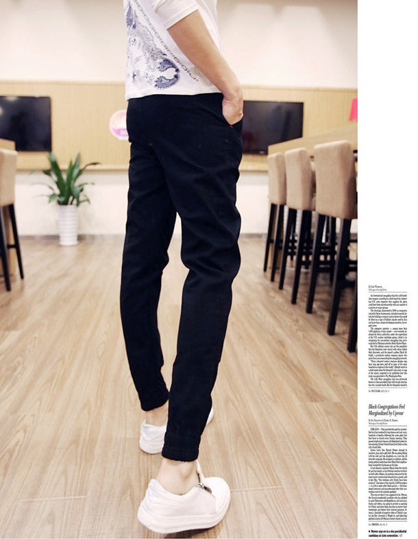 In the spring of new men's Korean slim slim casual pants feet feet Haren pants pants men's feet