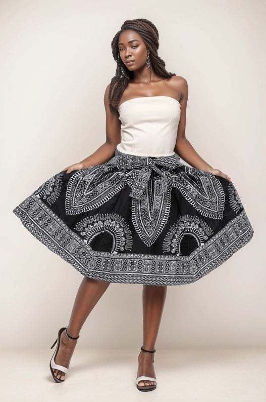 Ankara Skirt 100% Cotton Dashiki Print African Skirt