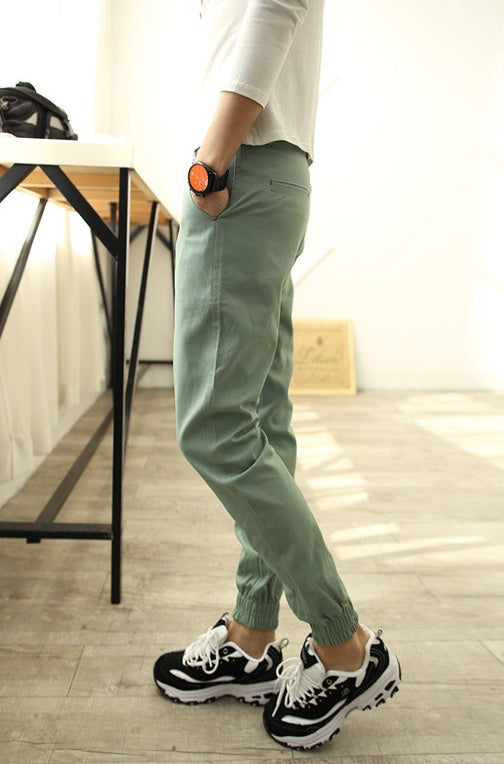 In the spring of new men's Korean slim slim casual pants feet feet Haren pants pants men's feet