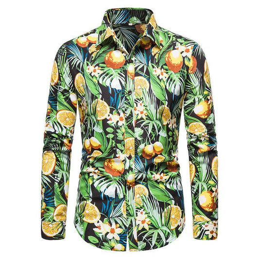 Mens Casual Long Sleeved Floral Shirt - Shuift.com