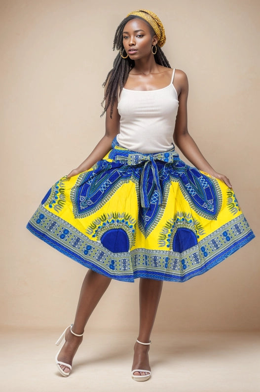 Ankara Skirt 100% Cotton Dashiki Print African Skirt