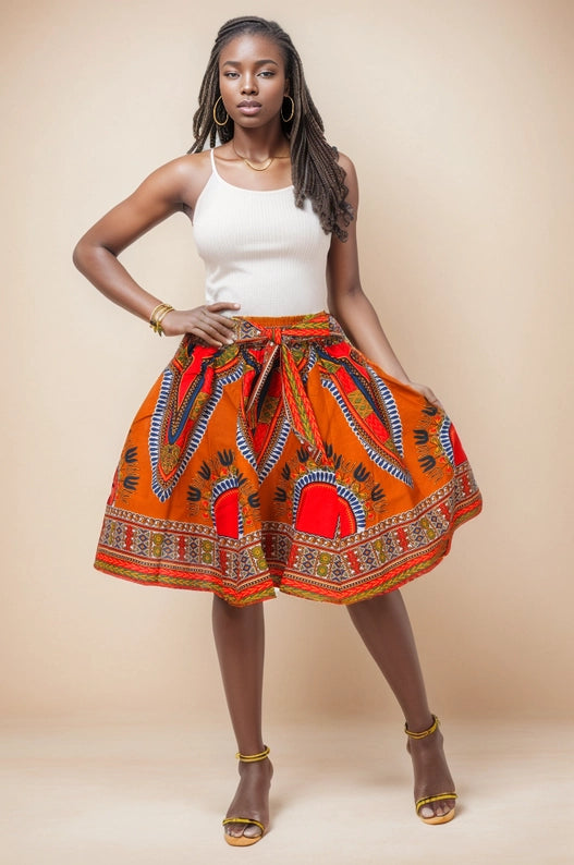 Ankara Skirt 100% Cotton Dashiki Print African Skirt