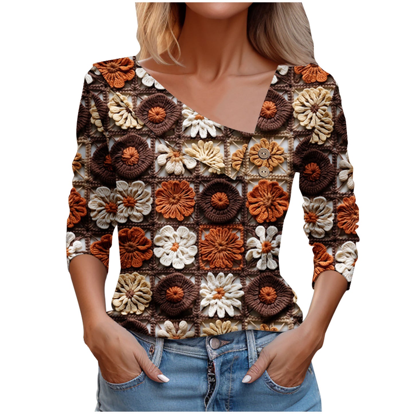 Cactus Large Flower Printed Shirt