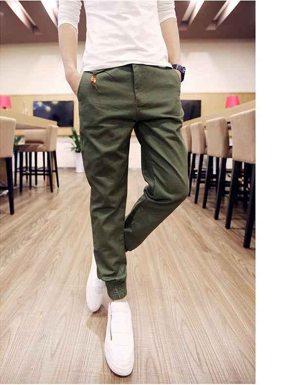 In the spring of new men's Korean slim slim casual pants feet feet Haren pants pants men's feet