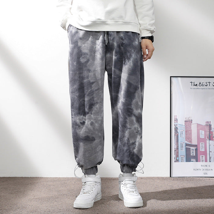 Elastic Waist Drawstring Ankle-tied Sweatpants Men