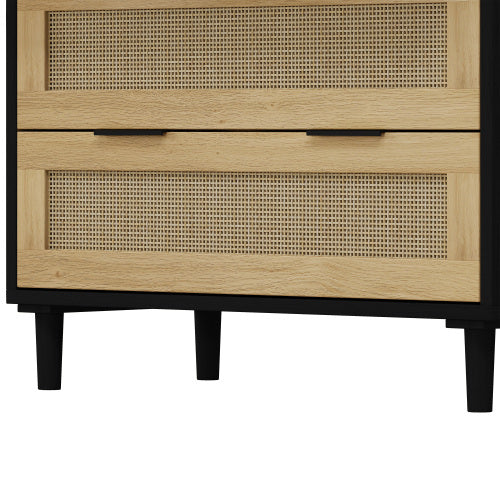 3 Drawers Rattan Storage Cabinet Rattan Drawers, Suitable For Bedroom, Living Room, Dining Room, Hallway