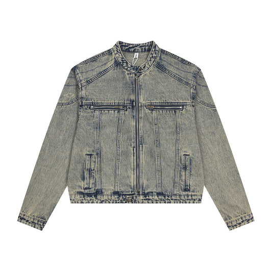 Fashion Short Denim Distressed Jacket Male