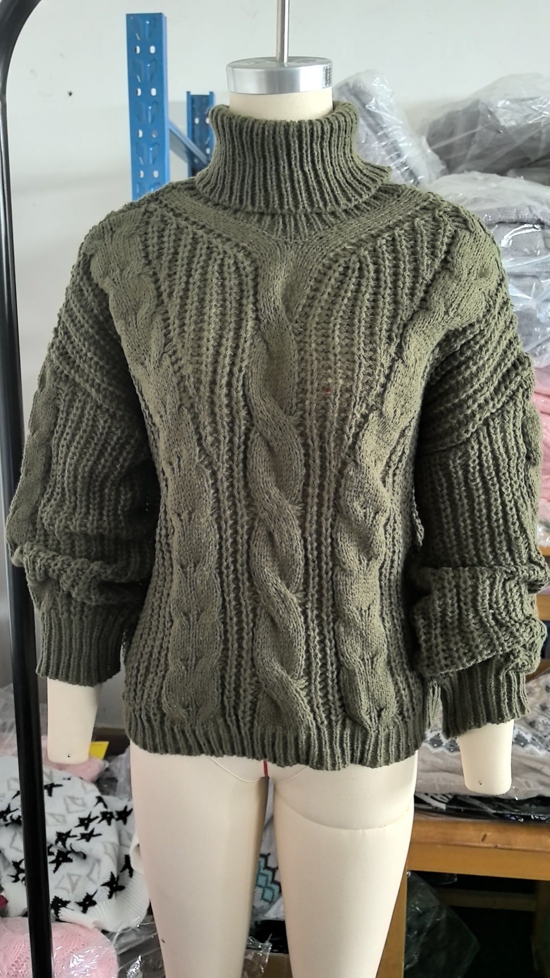 Women's Sweater Solid Color Turtleneck Knitting