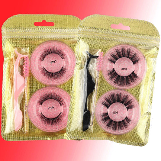 False Eyelashes Mink Hair Natural Bushy Round Set Beauty Tools - Shuift.com