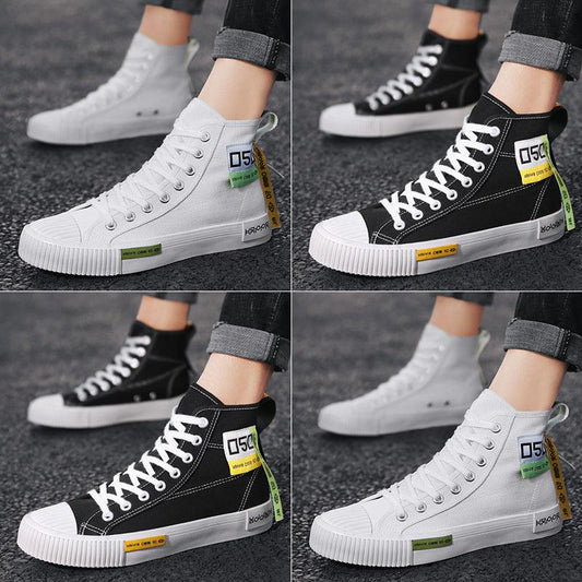 Mens College Style High Top Canvas Shoes - Shuift.com