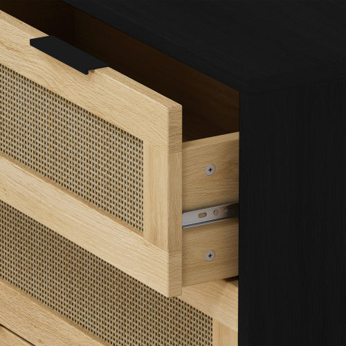 3 Drawers Rattan Storage Cabinet Rattan Drawers, Suitable For Bedroom, Living Room, Dining Room, Hallway