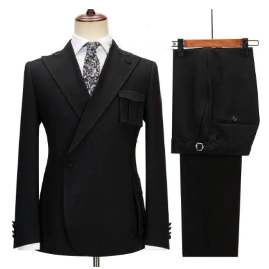 Suit Double Breasted Men's Striped Two-piece Set