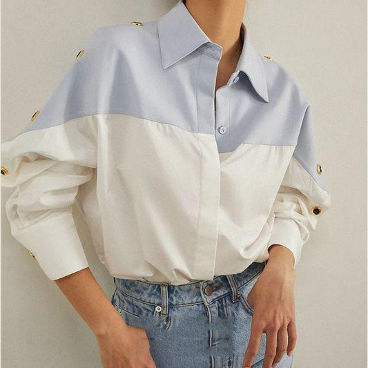 Women's French-style High-grade Color Matching Shirt - Shuift.com