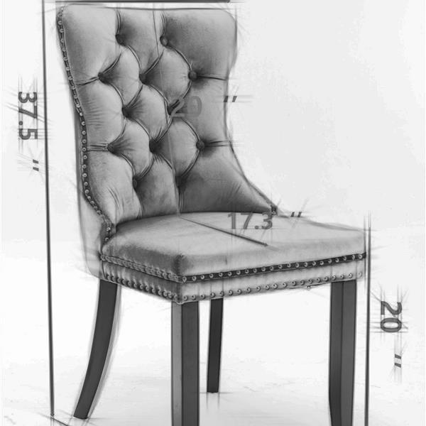 Velvet Upholstered Dining Chair - 2-piece Set