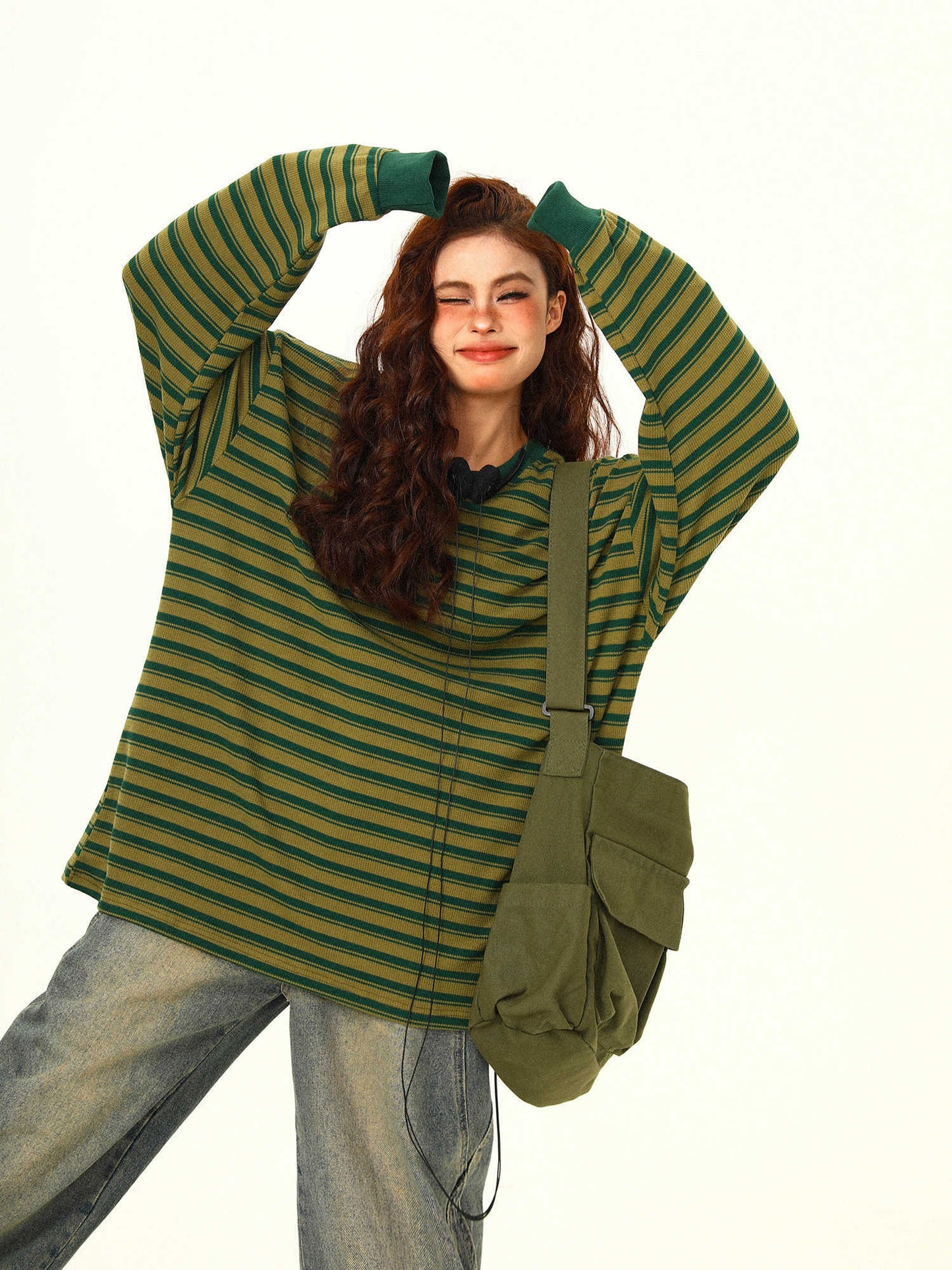 Vintage Stripe Long-sleeved T-shirt Women's Bottoming Shirt