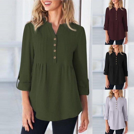 Women's Fashion Casual Solid Color Shirt - Shuift.com