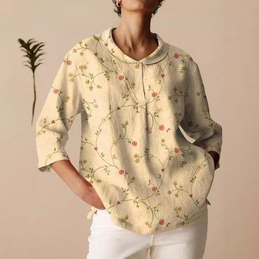 New Plus Size Women's Clothing Vintage Floral Floral T-shirt Shirt