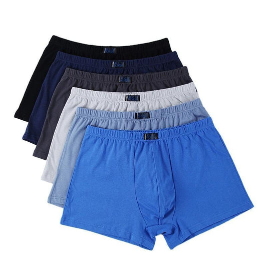 Middle-aged men's underwear loose plus fat cotton underwear medium waist youth male four-tied trousers cotton flat pants - Shuift.com