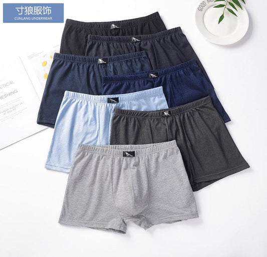 2021 new cotton men's underwear large size personality medium waist comfortable breathable U convex pure cotton flat angle shorts - Shuift.com