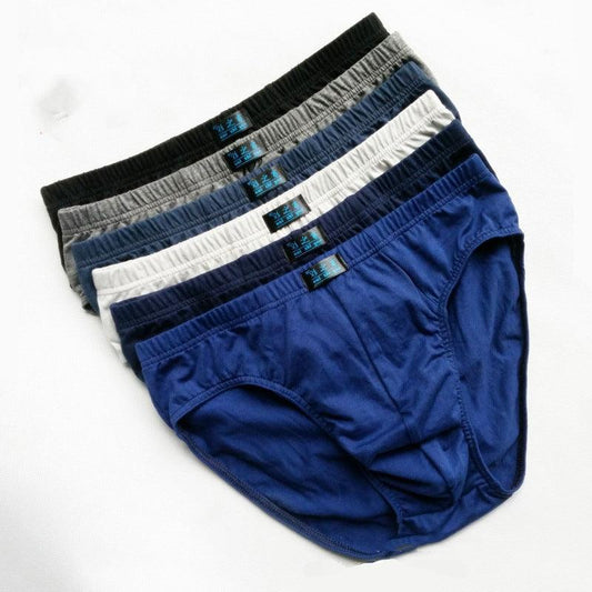 Middle-aged men's triangle underwear cotton trip pants large size fat men's shorts medium waist cotton trousers - Shuift.com