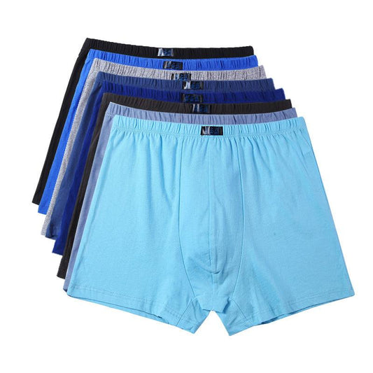 Men's high waist flat cotton underwear middle-aged large size cotton flat hole father loose breathable shorts wholesale - Shuift.com