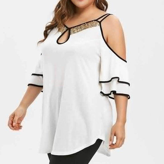Plus Size Womens Tops And Blouses Summer Streetwear Cold Shoulder Woman Blouse Ladies Tops Women Clothes 2019 Fashion Clothing - Shuift.com