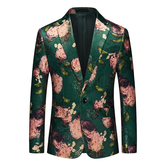 Men's Blazer Fashion British Style Printing Stitching Pattern Slim Fit Casual High-quality Man Clothing Suit Jacket 5XL 6XL - Shuift.com