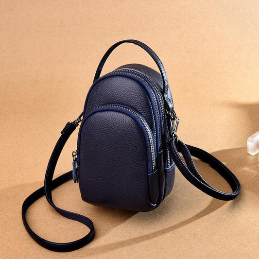 Genuine Leather Real Cowhide Women's Casual Fashion Phone Bag Women Messenger Bag Small Shoulder Bag Crossbody Bags for Women - Shuift.com